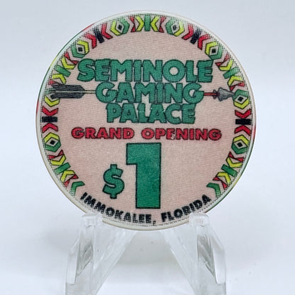 Seminole Gaming Palace Immokalee Florida 1994 'Grand Opening' Series 3 LE $1 Casino Chip