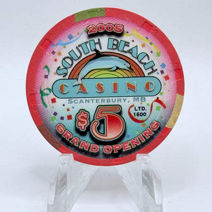 South Beach Scanterbury Manitoba 2005 'Grand Opening' LE $5 Casino Chip