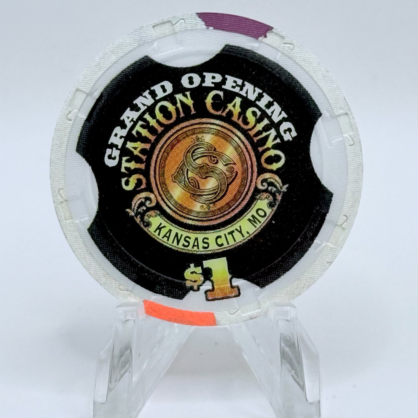 Station Casino Kansas City Missouri 1997 'Grand Opening' Series 3 LE $1 Casino Chip