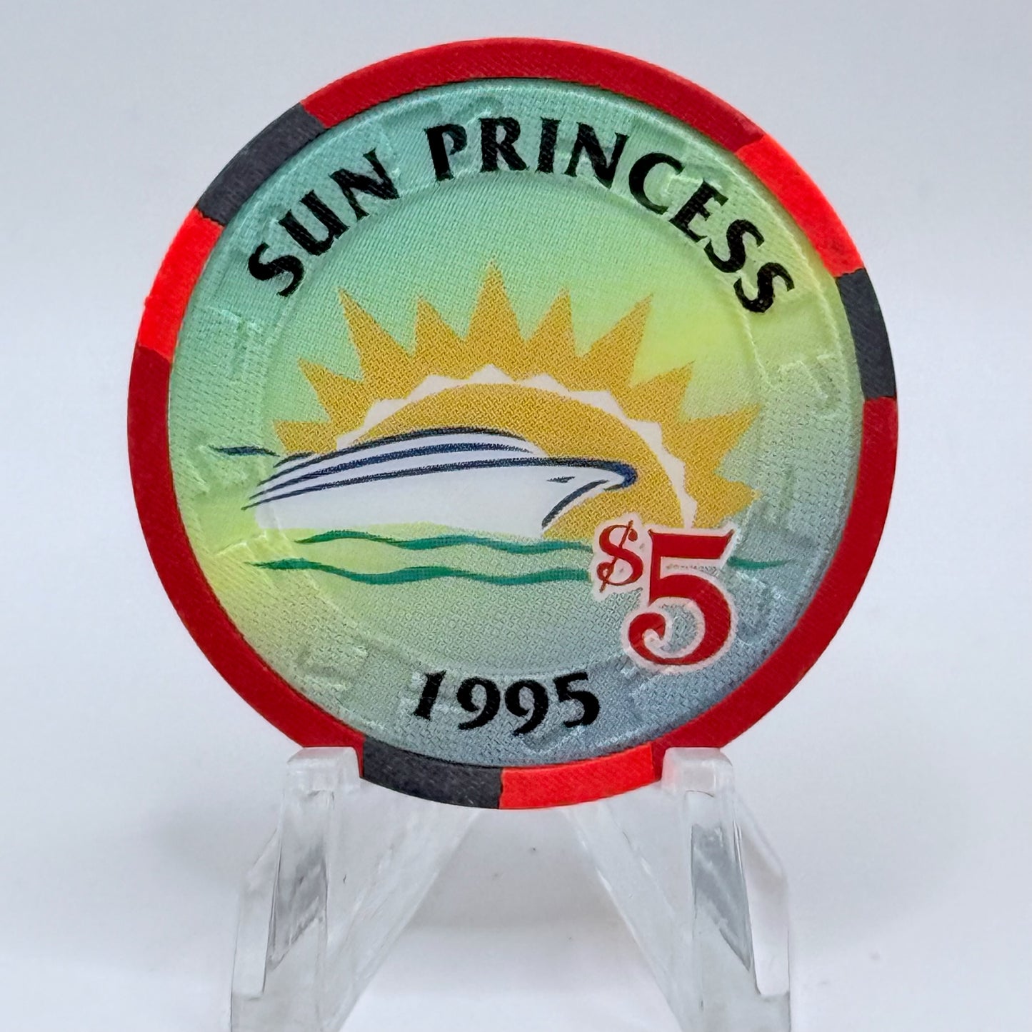 Sun Princess Princess Cruises Wet Chips 1995 'Grand Opening' LE $5 Casino Chip