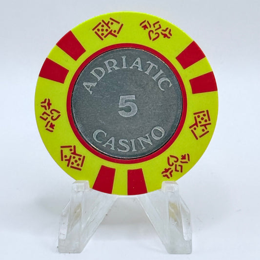 Adriatic Casino Split Croatia $5 Table Chips - Older Currency