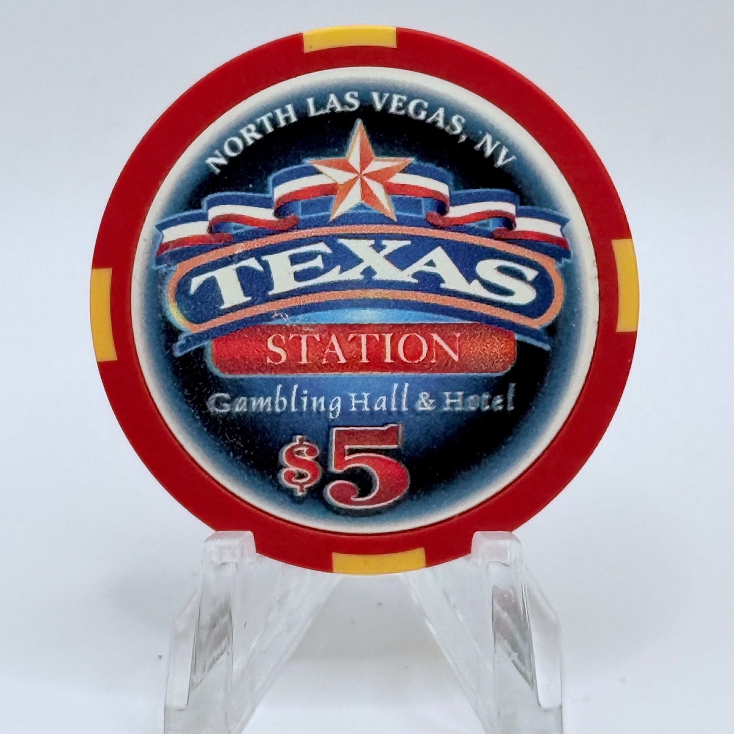 Texas Station N. Las Vegas Nevada 1999 'Grand Opening' LE $5 Casino Chip V3509