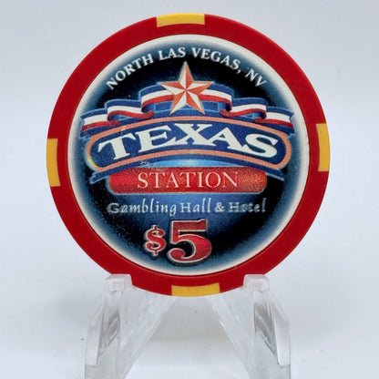Texas Station N. Las Vegas Nevada 1999 'Grand Opening' LE $5 Casino Chip V3509