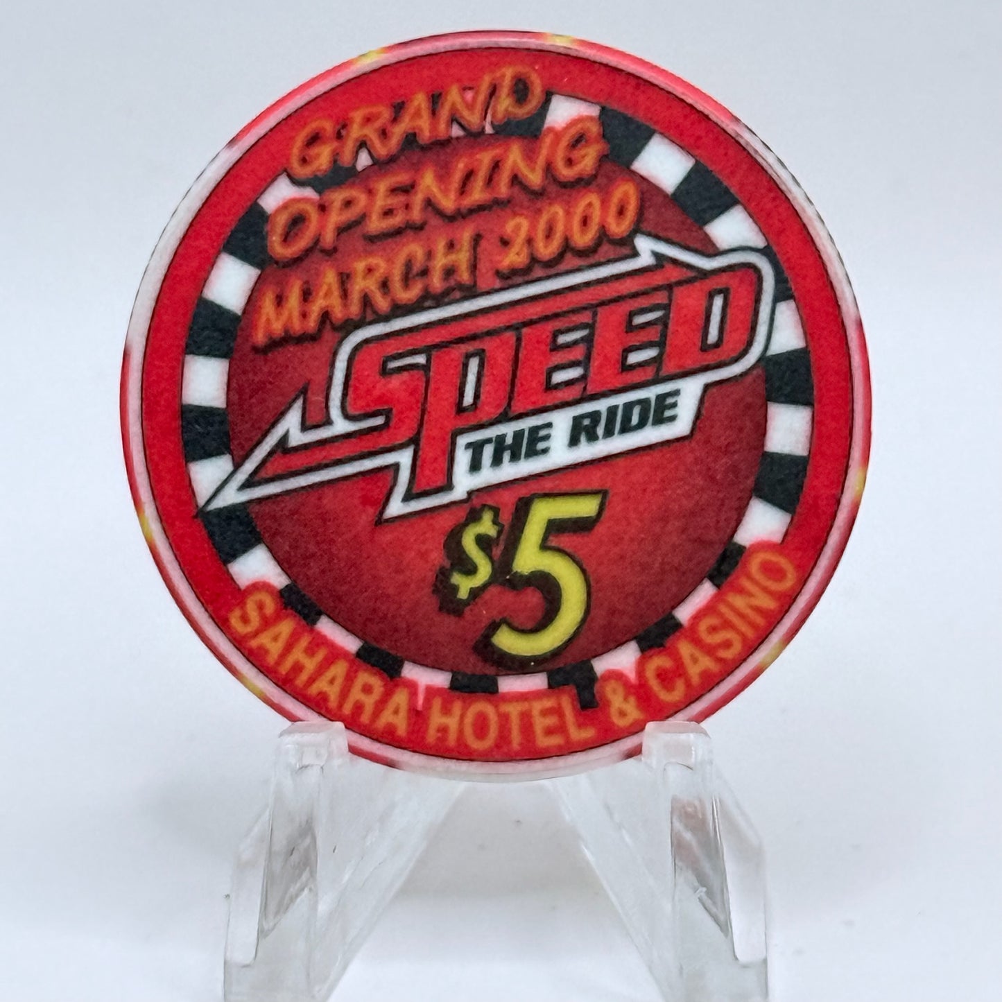 Sahara Las Vegas Nevada 2000 'Grand Opening - NASCAR Cafe' LE $5 Casino Chip V5472