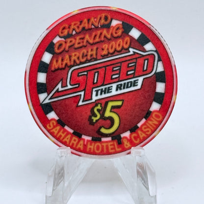 Sahara Las Vegas Nevada 2000 'Grand Opening - NASCAR Cafe' LE $5 Casino Chip V5472