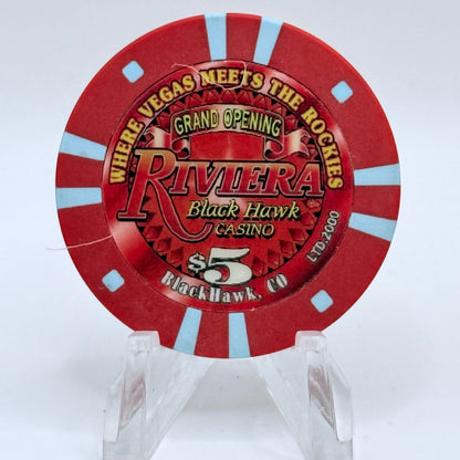 Riviera Casino Black Hawk Colorado 2000 'Grand Opening' $5 Casino Chip