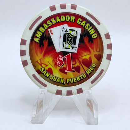 Ambassador Plaza San Juan Puerto Rico Series 2 $1 Casino Chip