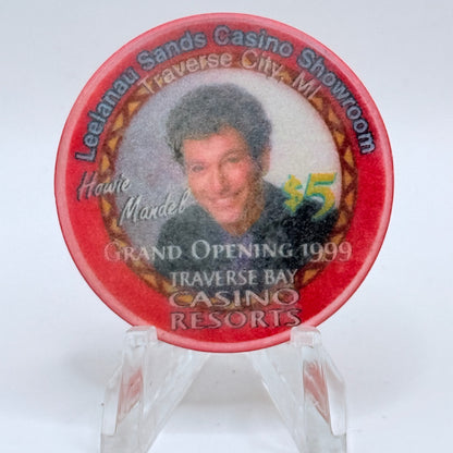 Leelanau Sands Casino Peshawbestown Michigan 1999 'Howie Mandel - Grand Opening' LE $5 Casino Chip