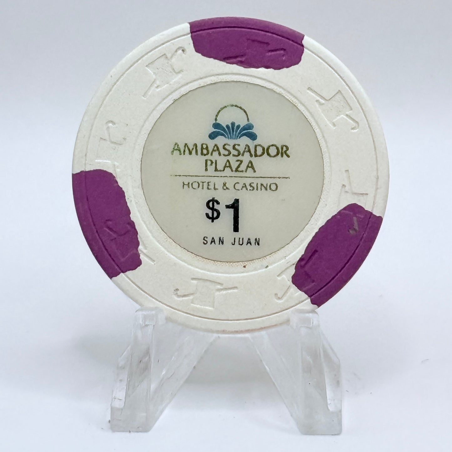 Ambassador Plaza San Juan Puerto Rico Series 1 $1 Casino Chip