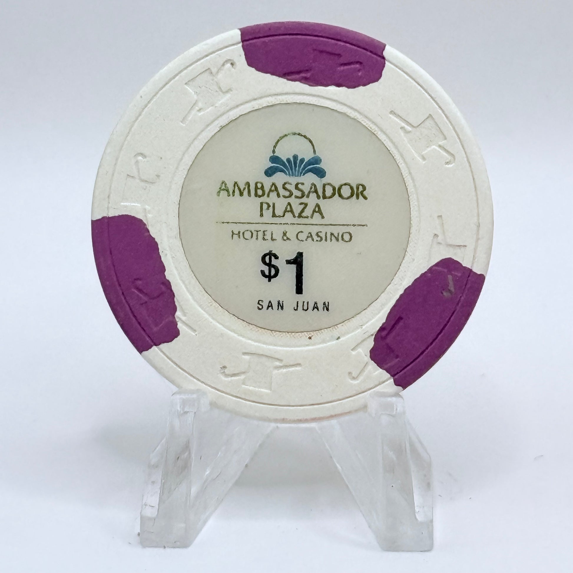 Ambassador Plaza San Juan Puerto Rico Series 1 $1 Casino Chip