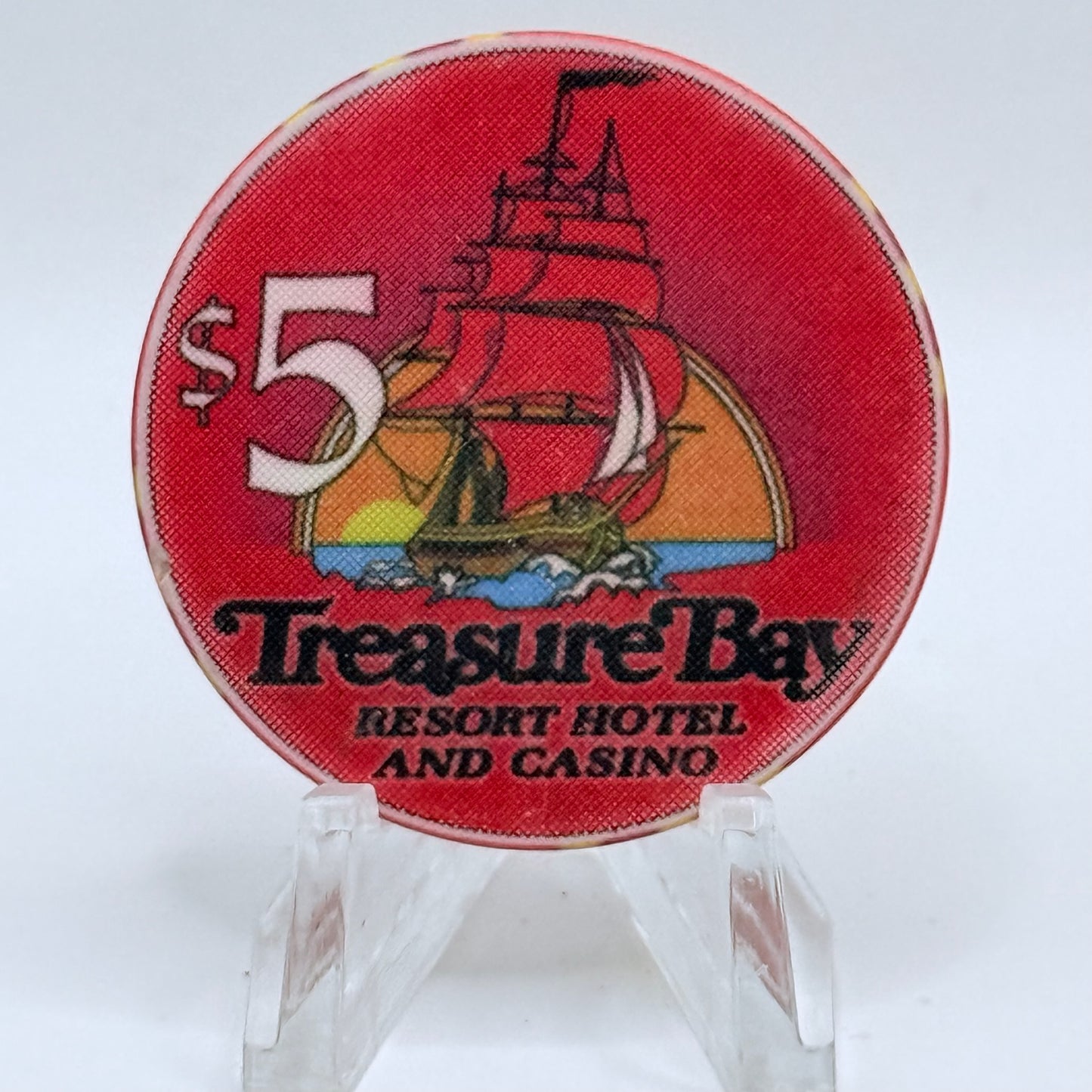 Treasure Bay (Riverboat 1993-2005) Biloxi Mississippi 1994 'Grand Opening' LE $5 Casino Chip