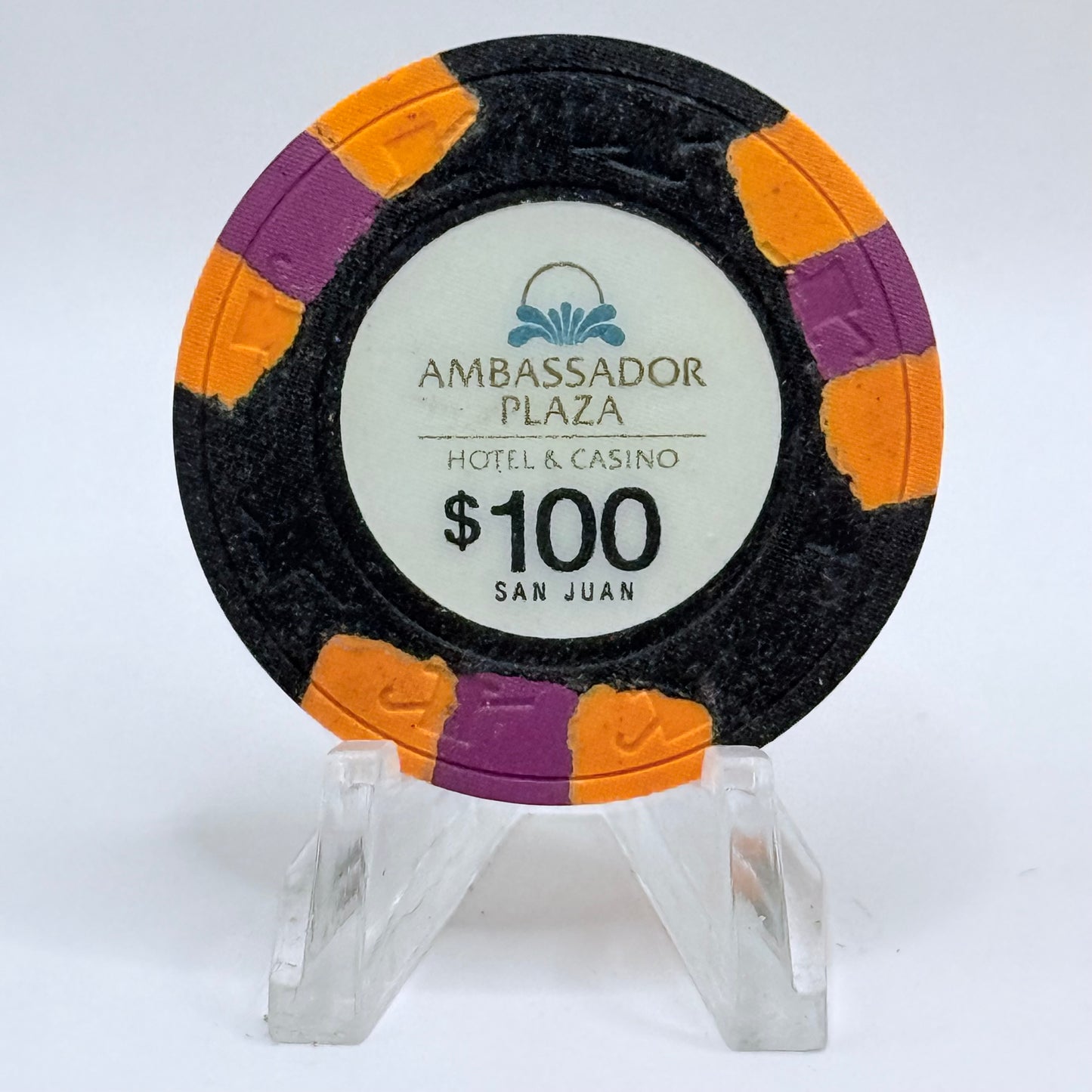 Ambassador Plaza San Juan Puerto Rico Series 1 $100 Casino Chip