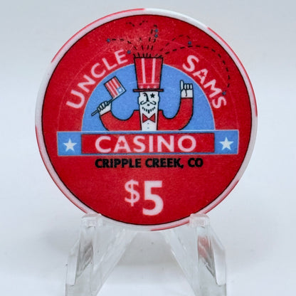 Uncle Sam's Casino Cripple Creek Colorado 1999 'Grand Opening' LE $5 Casino Chip