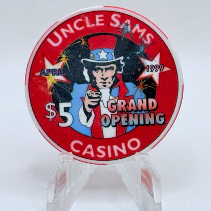 Uncle Sam's Casino Cripple Creek Colorado 1999 'Grand Opening' LE $5 Casino Chip