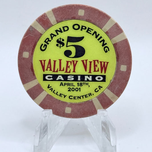 Valley View Casino Valley Center California 2001 'Grand Opening' LE $5 Casino Chip