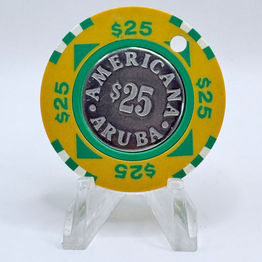 Americana Palm Beach Aruba 'Drilled' Series 5 $25 Casino Chip