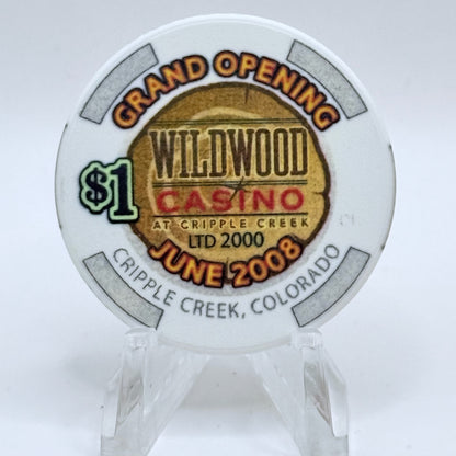 Wildwood Casino Cripple Creek Colorado 2008 'Grand Opening' LE $1 Casino Chip