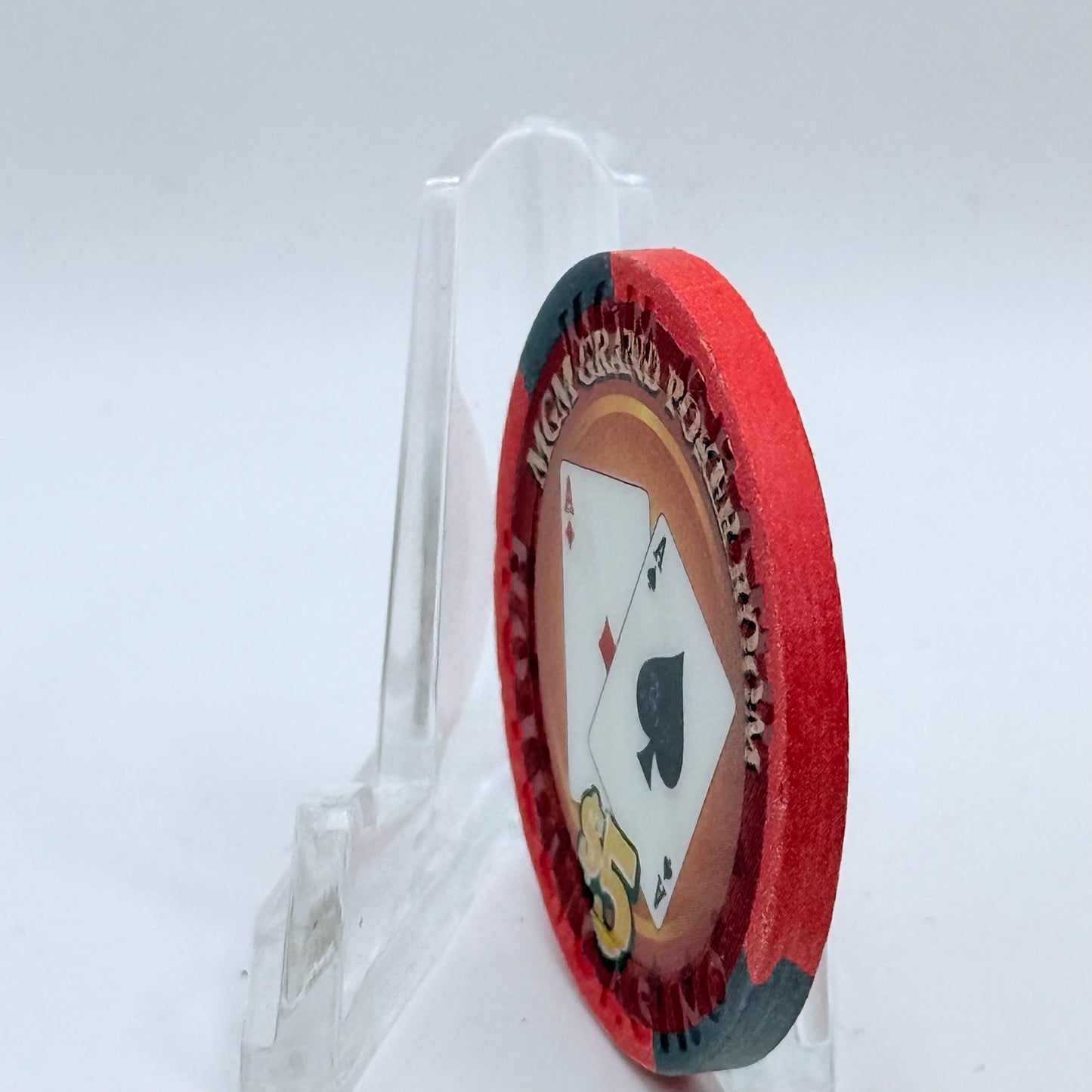 MGM Grand (Theme Hotel) Las Vegas Nevada 2005 'Poker Room Grand Opening' LE $5 Casino Chip E4396