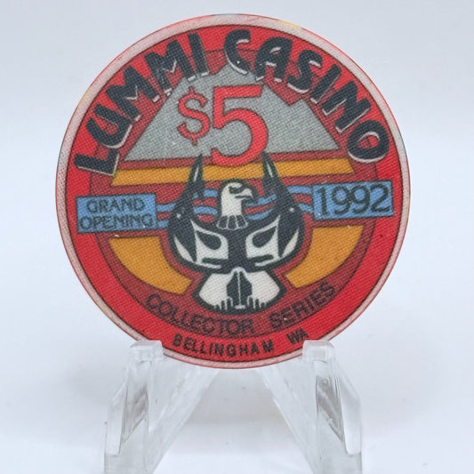 Lummi Casino Bellingham Washington 1992 'Grand Opening' LE $5 Casino Chip