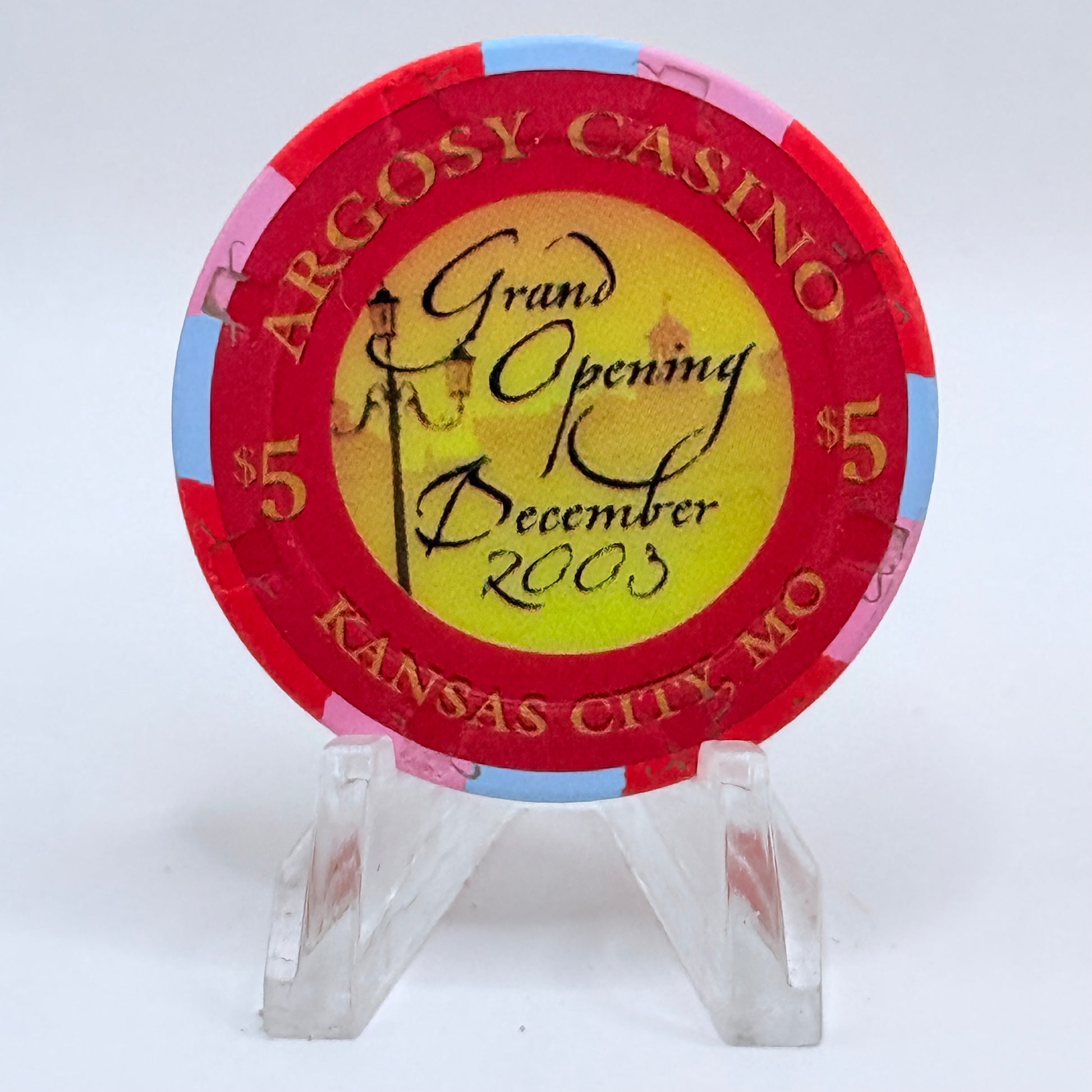 Argosy Casino Riverside Missouri 2003 'Grand Opening' LE $5 Casino Chip