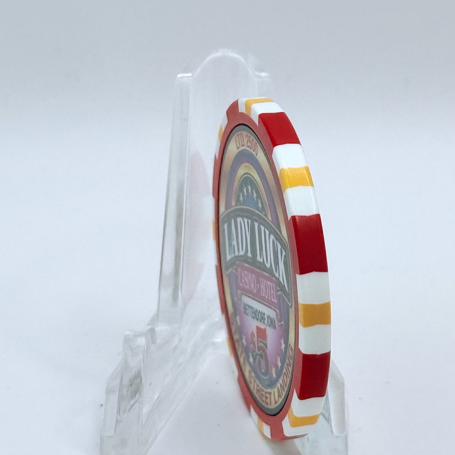 Lady Luck Bettendorf Quad Cities 1998 'Hotel Grand Opening' LE $5 Casino Chip