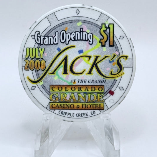 Colorado Grande Casino Cripple Creek Colorado 2009 'Grand Opening' LE $1 Casino Chip