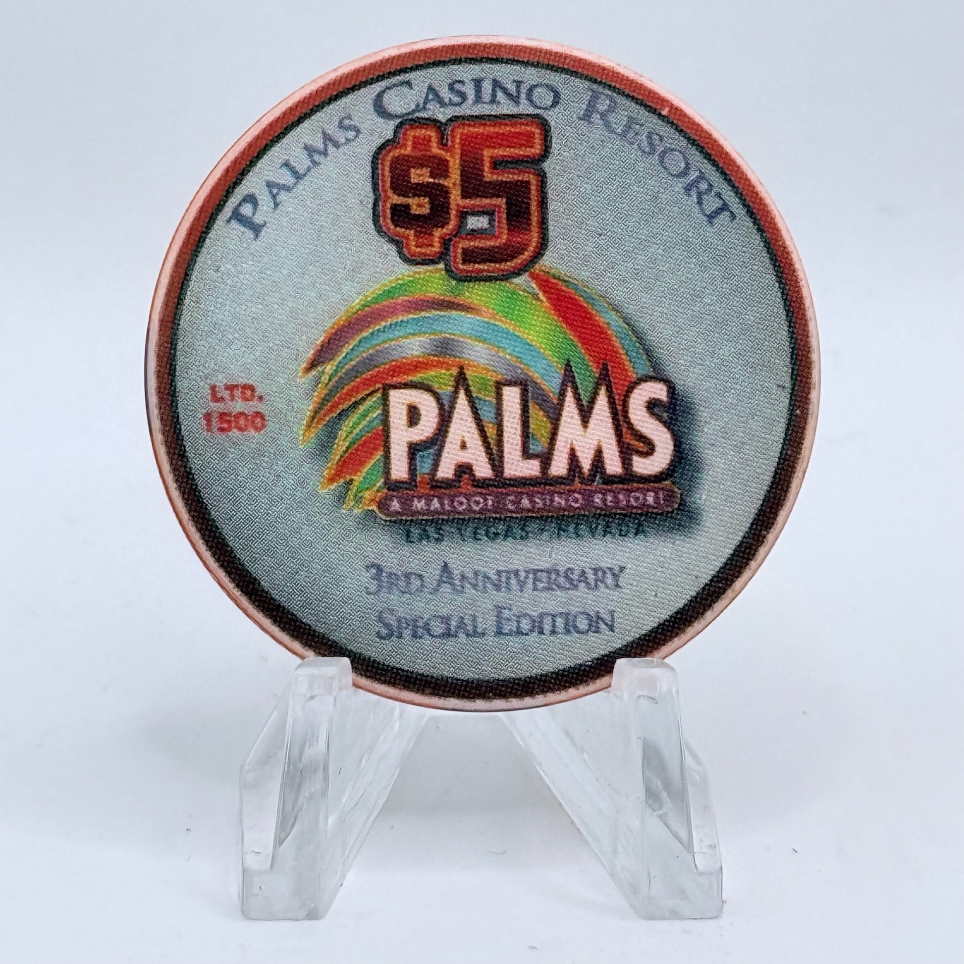 Palms Casino Resort Las Vegas Nevada 2004 '3rd Anniversary' LE $5 Casino Chip E4016