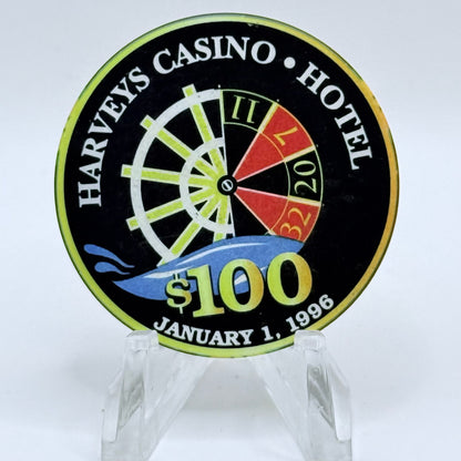 Harvey's Council Bluffs Iowa 1996 'Grand Opening' LE $100 Casino Chip