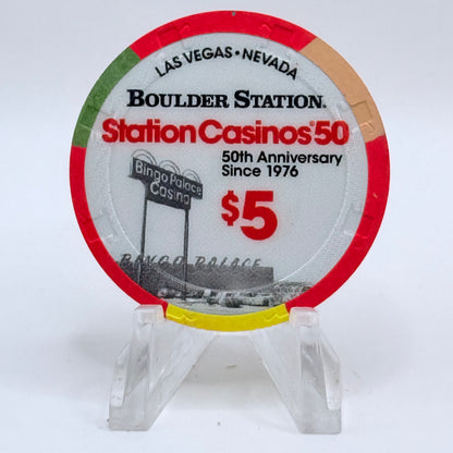 Boulder Station Las Vegas Nevada 2026 '50th Anniversary' LE $5 Casino Chip