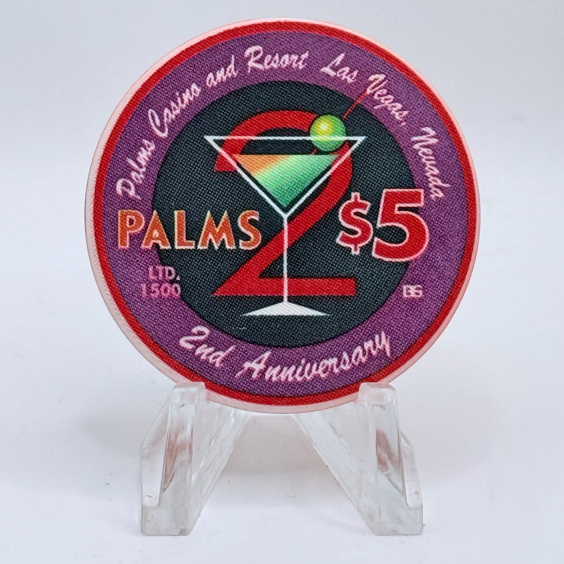 Palms Casino Resort Las Vegas Nevada 2003 '2nd Anniversary' LE $5 Casino Chip E1929