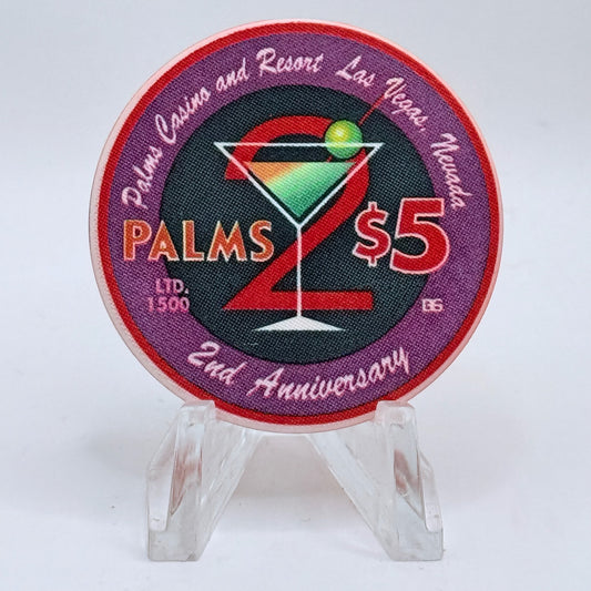 Palms Casino Resort Las Vegas Nevada 2003 '2nd Anniversary' LE $5 Casino Chip E1929