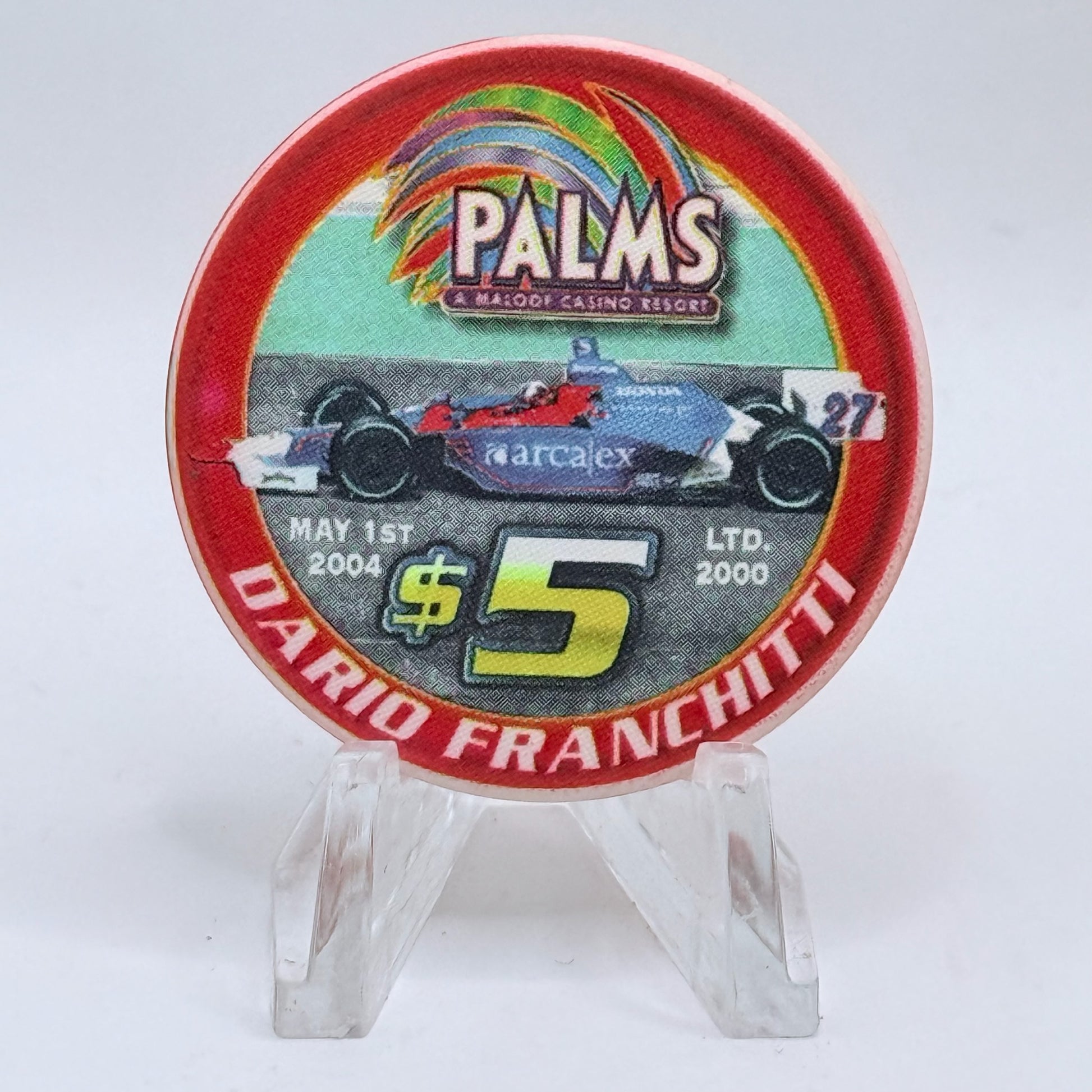 Palms Casino Resort Las Vegas Nevada 2004 'Dario Franchitti' LE $5 Casino Chip E1930