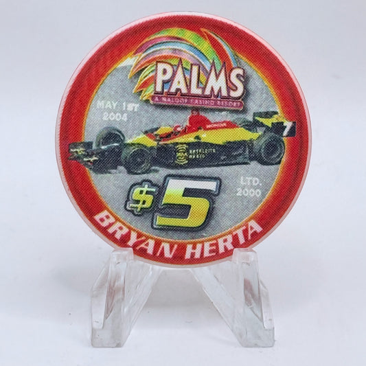 Palms Casino Resort Las Vegas Nevada 2004 'Bryan Herta' LE $5 Casino Chip E1931