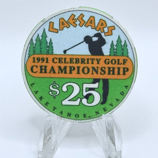 Caesars Tahoe Lake Tahoe Nevada 1991 'Celebrity Golf Championship' LE $25 Casino Chip N0582