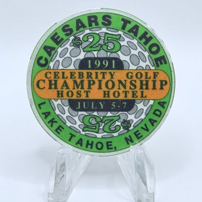 Caesars Tahoe Lake Tahoe Nevada 1991 'Celebrity Golf Championship' LE $25 Casino Chip N0582