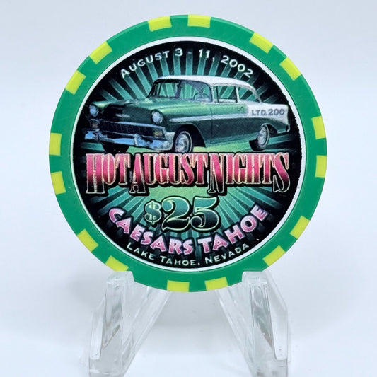 Caesars Tahoe Lake Tahoe Nevada 2002 'Hot August Nights' LE $25 Casino Chip E0151