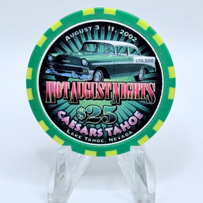 Caesars Tahoe Lake Tahoe Nevada 2002 'Hot August Nights' LE $25 Casino Chip E0151