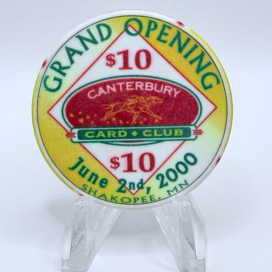 Canterbury Park Casino Shakopee Minnesota 2000 'Grand Opening' LE $10 Casino Chip