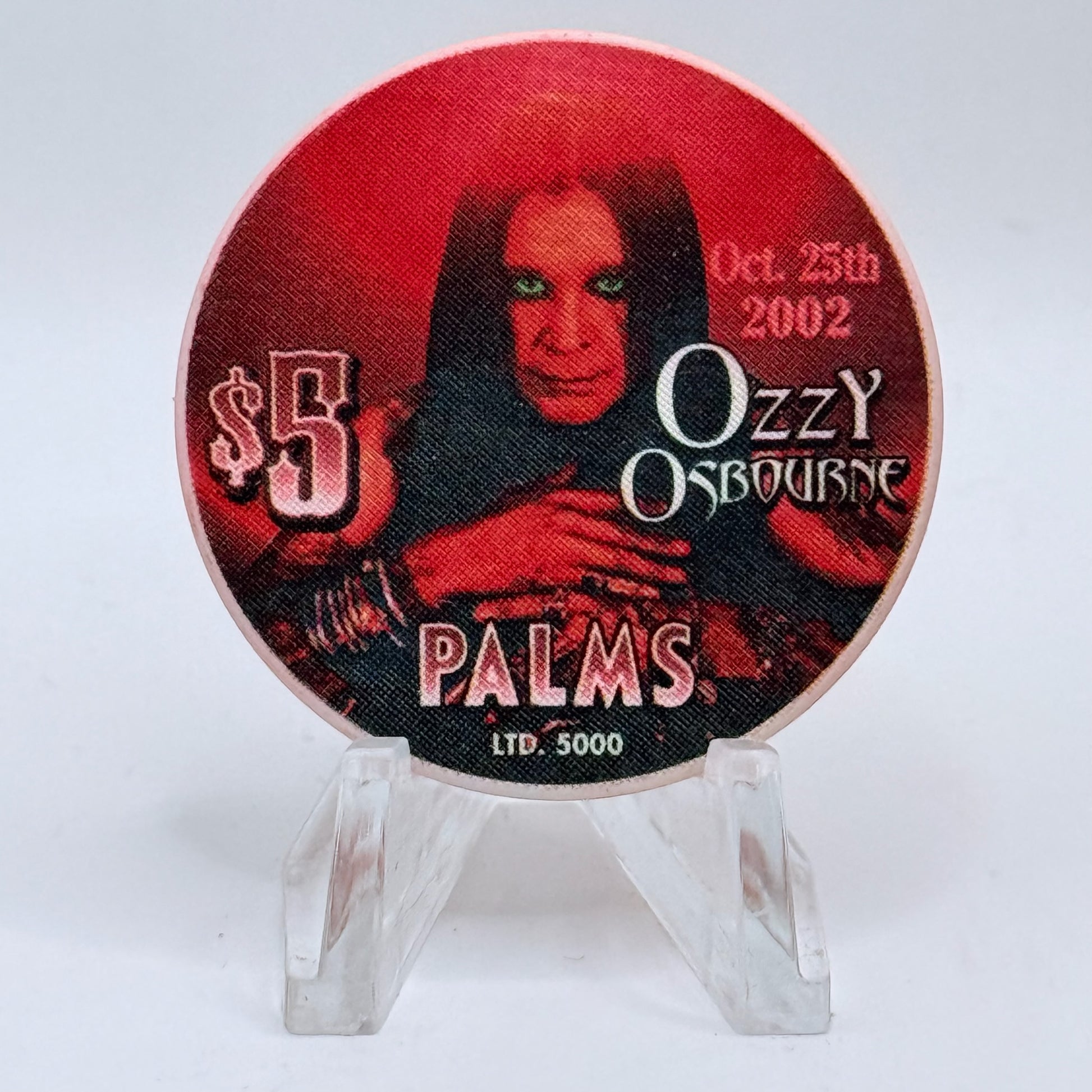 Palms Casino Resort Las Vegas Nevada 2002 'Ozzy Osbourne' LE $5 Casino Chip E1947