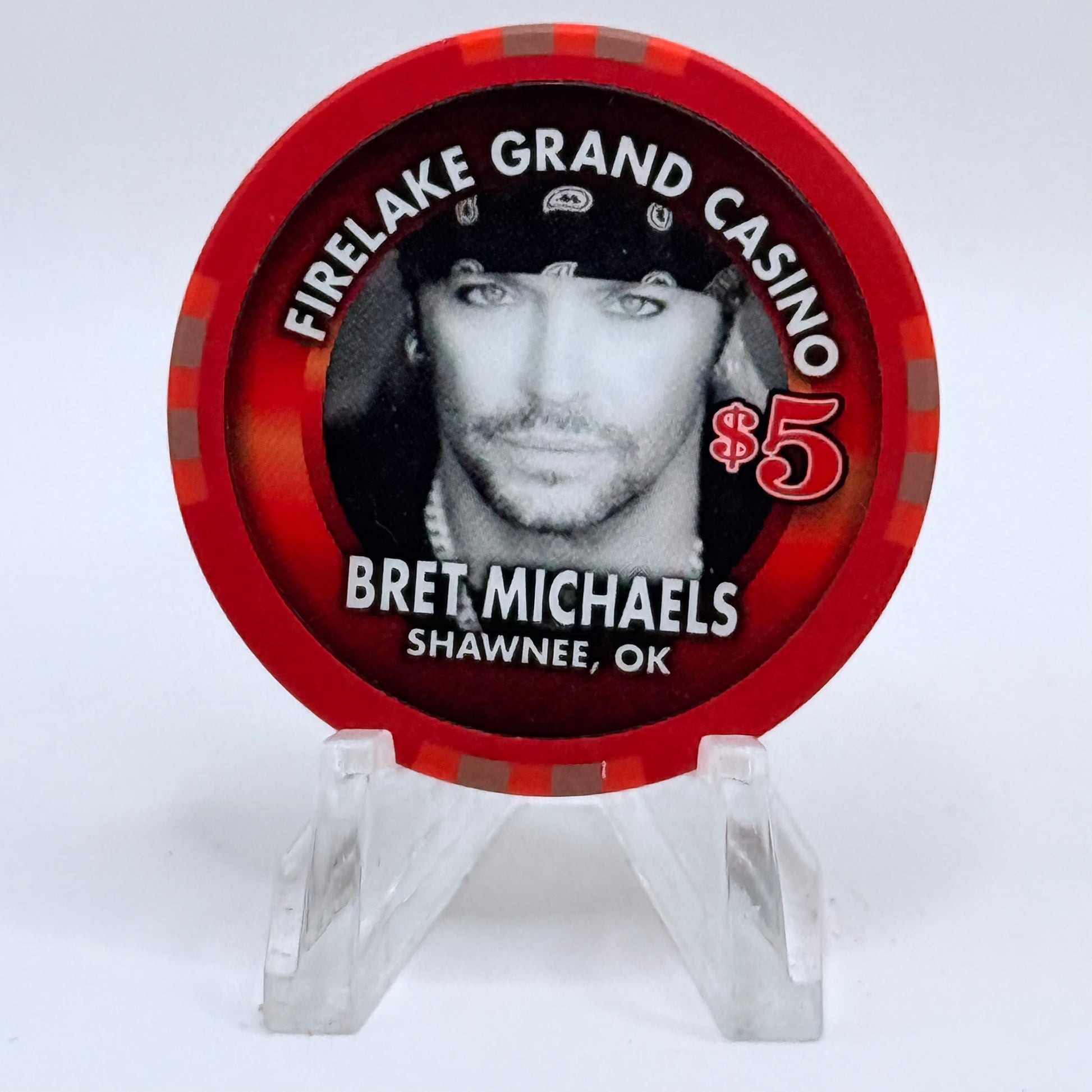 FireLake Grand Shawnee Oklahoma 'Bret Michaels' LE $5 Casino Chip