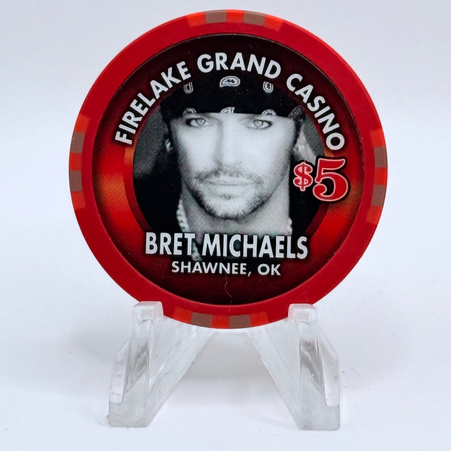 FireLake Grand Shawnee Oklahoma 'Bret Michaels' LE $5 Casino Chip