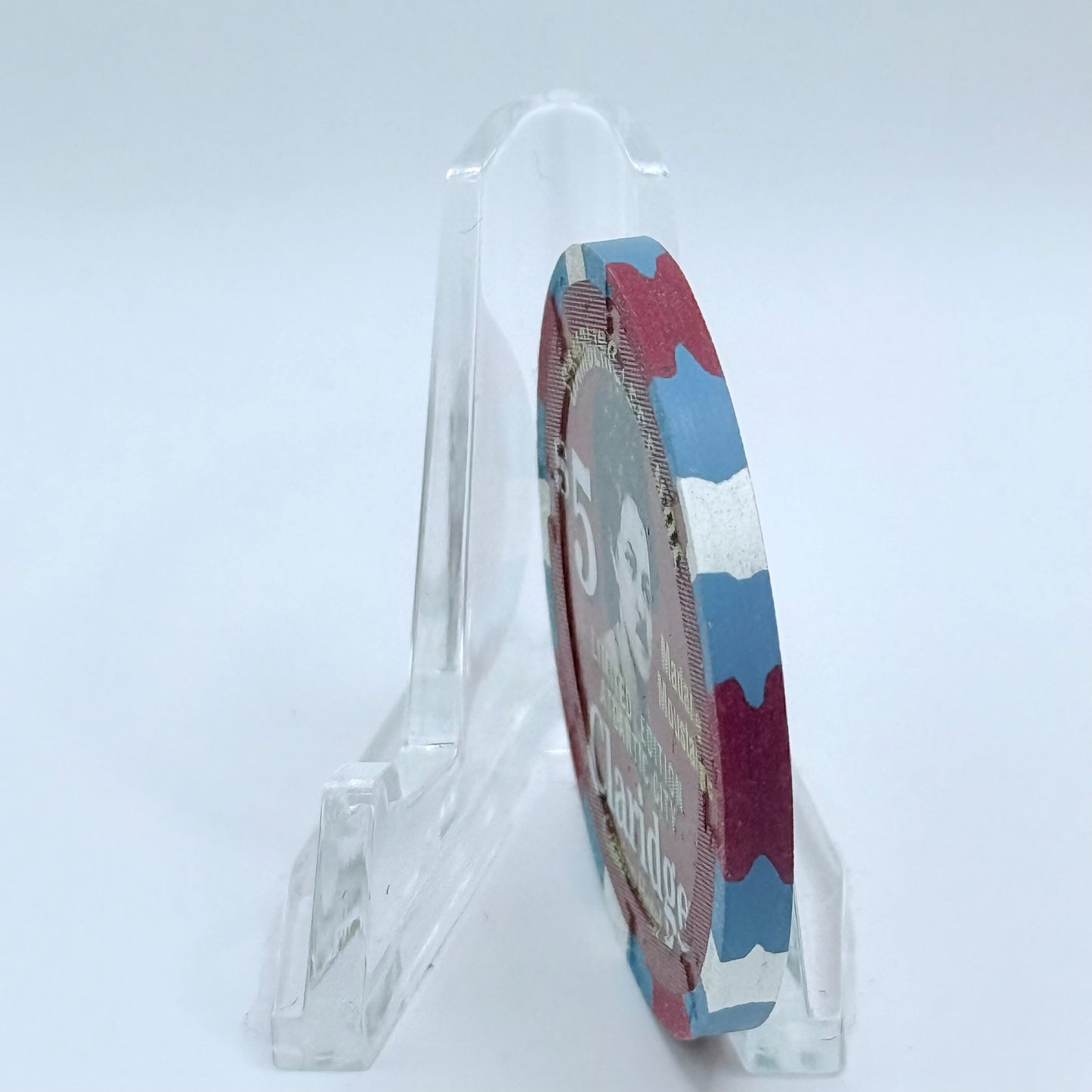 Claridge Atlantic City New Jersey 'Gambling Legends Madame Moustache' LE $5 Casino Chip