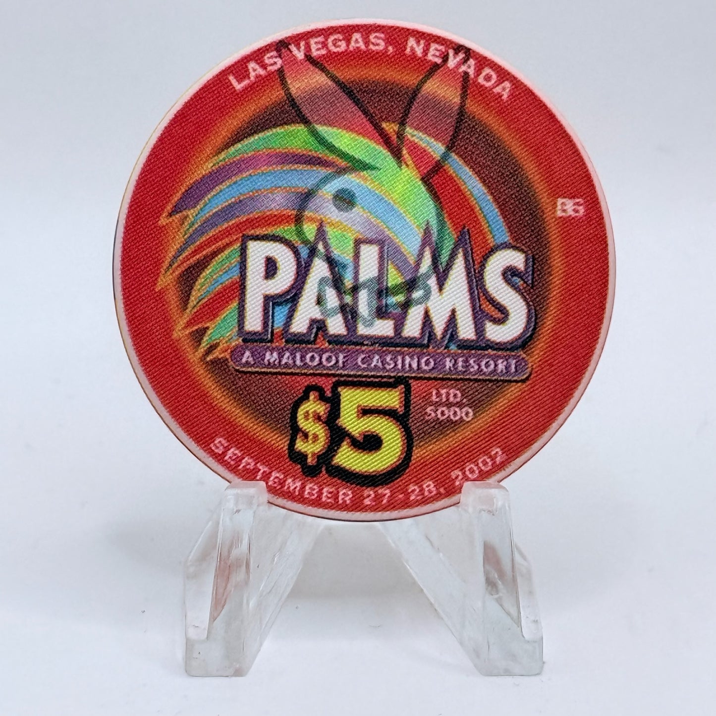 Palms Casino Resort Las Vegas Nevada 2002 'Playboy 20 Years' Series 34 LE $5 Casino Chip E1954