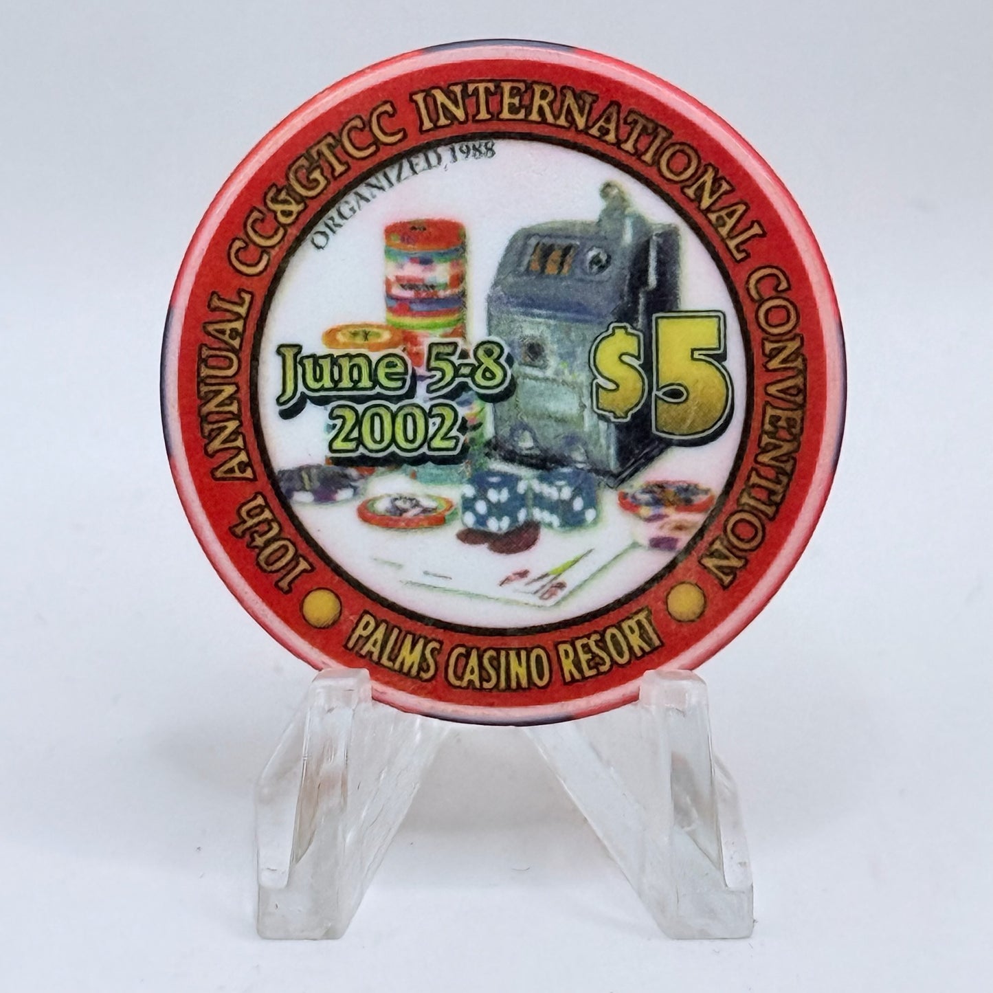 Palms Casino Resort Las Vegas Nevada 2002 '10th Annual CCGTCC' LE $5 Casino Chip E1959