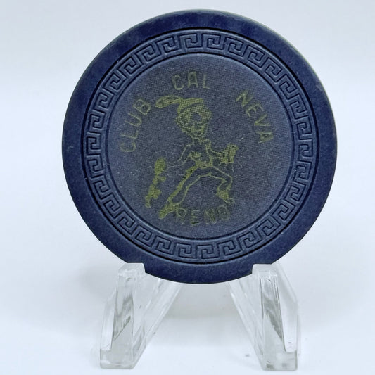 Club Cal-Neva Reno Nevada 1950s Series 101 Blue Roulette Casino Chip N7471