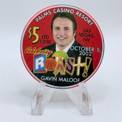 Palms Casino Resort Las Vegas Nevada 2002 'Gavin Maloof, Joe Maloof' LE $5 Casino Chip E1967