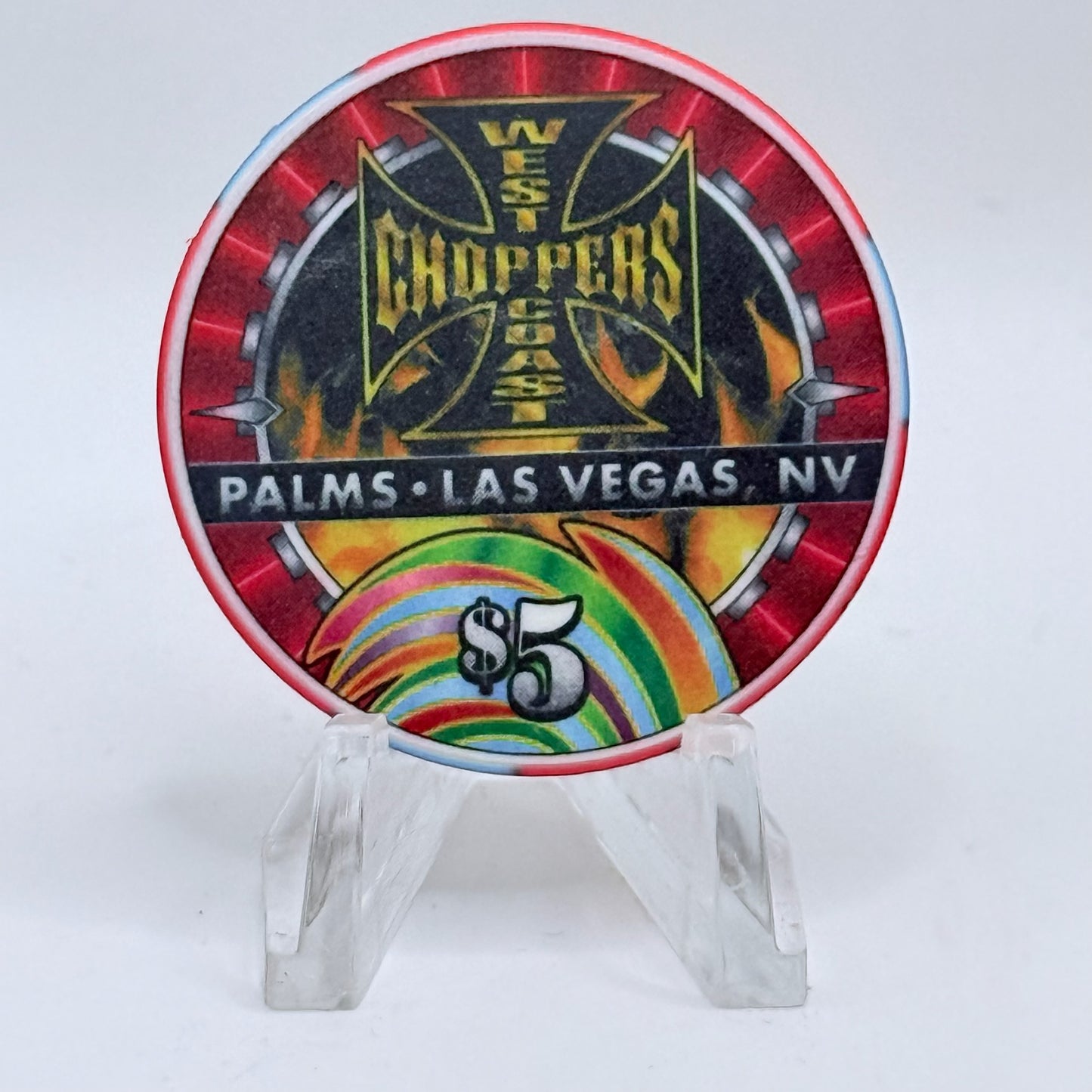 Palms Casino Resort Las Vegas Nevada 2004 'West Coast Choppers' LE $5 Casino Chip E3297