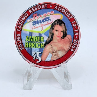 Palms Casino Resort Las Vegas Nevada 2004 'Amber Brkich' LE $5 Casino Chip E3542
