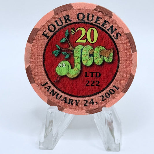 Four Queens Las Vegas Nevada 2001 'Year of the Snake' LE $20 Casino Chip V7428