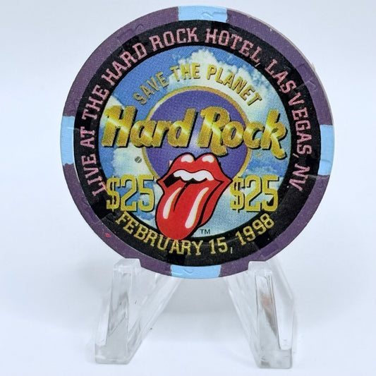 Hard Rock - Las Vegas Las Vegas Nevada 1998 'Rolling Stones' LE $25 Casino Chip N9858